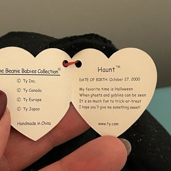 TY BEANIE BABY Haunt The Bear With Tags 2001 Plush 9" - Picture 5 of 7